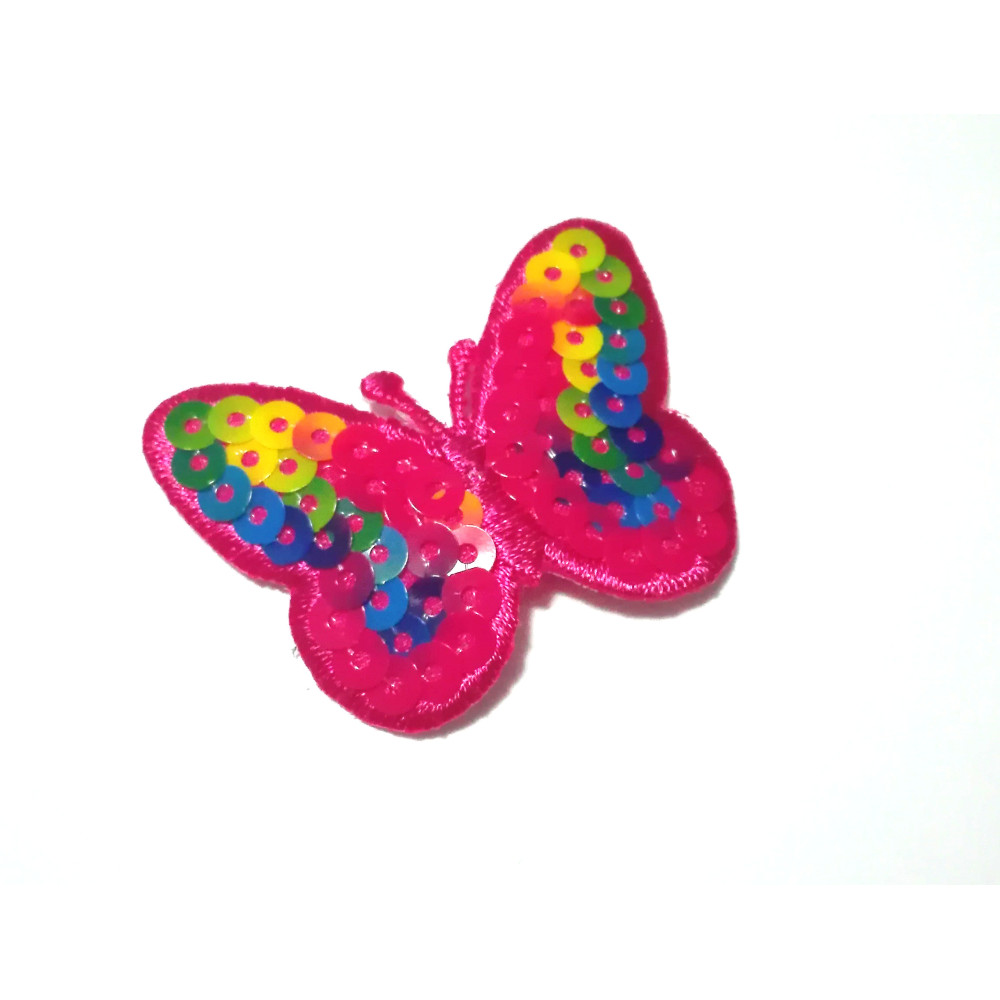 Pegatina Termo-adhesiva con Paillettes - Mariposa